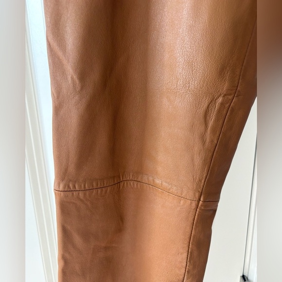 Vakko VS2 Vintage Beige Leather Pants Y2K - Picture 6 of 16